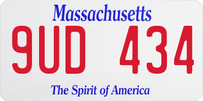 MA license plate 9UD434
