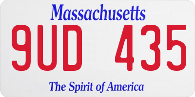 MA license plate 9UD435