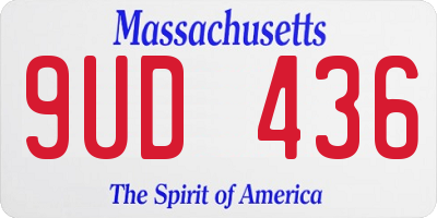MA license plate 9UD436