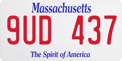 MA license plate 9UD437