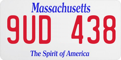 MA license plate 9UD438