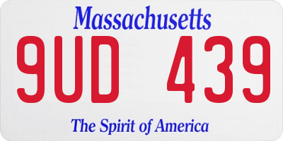 MA license plate 9UD439