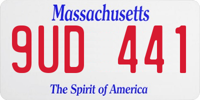 MA license plate 9UD441