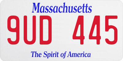 MA license plate 9UD445