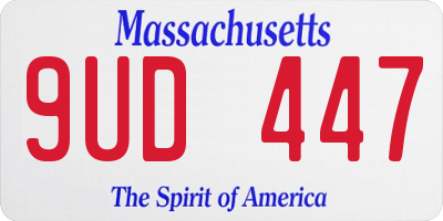 MA license plate 9UD447