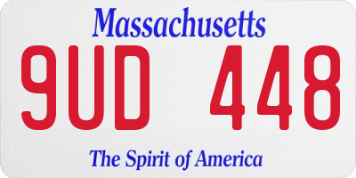 MA license plate 9UD448