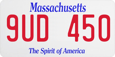 MA license plate 9UD450