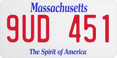 MA license plate 9UD451