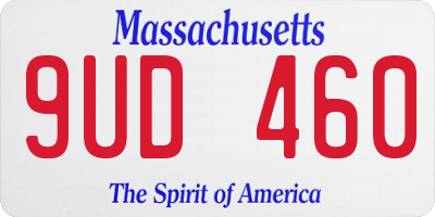 MA license plate 9UD460