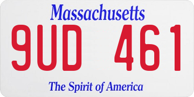 MA license plate 9UD461
