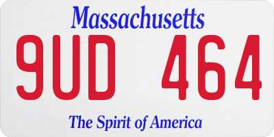 MA license plate 9UD464