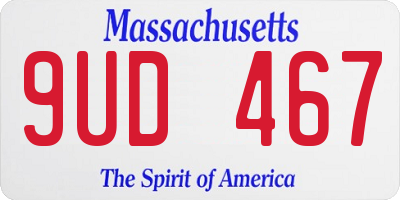 MA license plate 9UD467