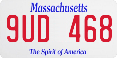 MA license plate 9UD468