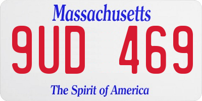 MA license plate 9UD469