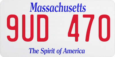 MA license plate 9UD470