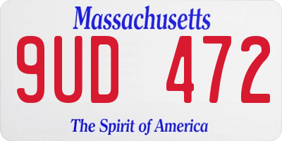 MA license plate 9UD472