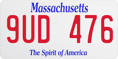 MA license plate 9UD476