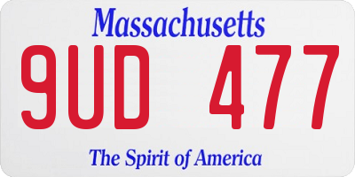 MA license plate 9UD477