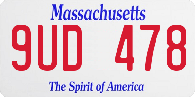 MA license plate 9UD478