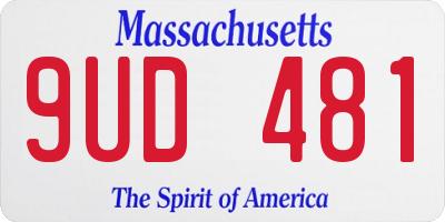MA license plate 9UD481
