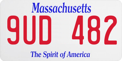 MA license plate 9UD482