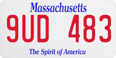 MA license plate 9UD483