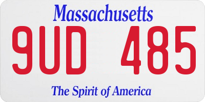 MA license plate 9UD485