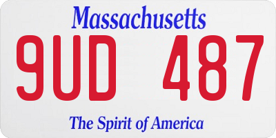 MA license plate 9UD487
