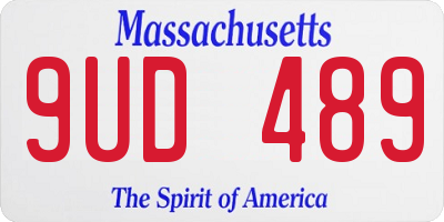 MA license plate 9UD489