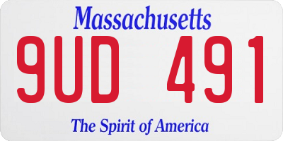 MA license plate 9UD491