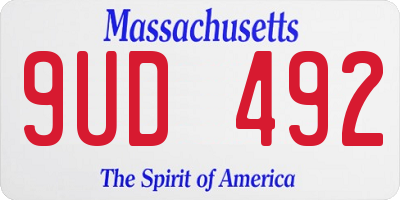 MA license plate 9UD492