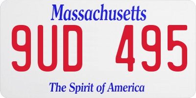 MA license plate 9UD495
