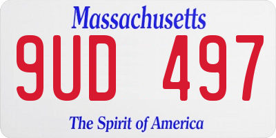 MA license plate 9UD497