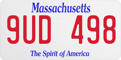 MA license plate 9UD498