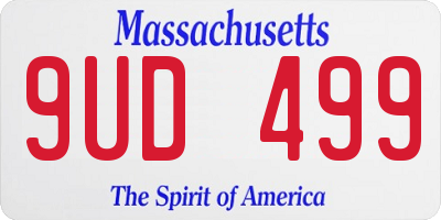MA license plate 9UD499