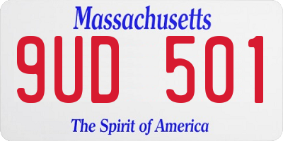 MA license plate 9UD501