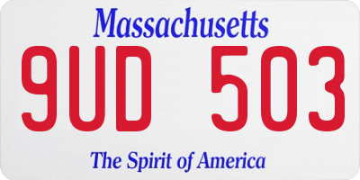 MA license plate 9UD503