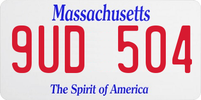 MA license plate 9UD504
