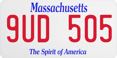 MA license plate 9UD505