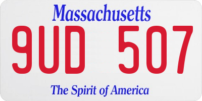MA license plate 9UD507