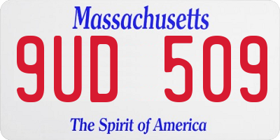 MA license plate 9UD509