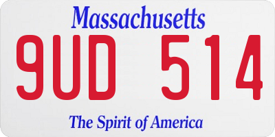 MA license plate 9UD514