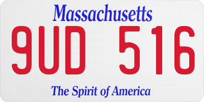 MA license plate 9UD516