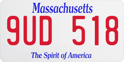 MA license plate 9UD518