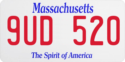MA license plate 9UD520