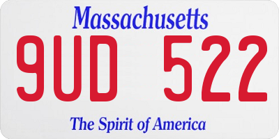 MA license plate 9UD522