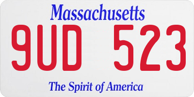 MA license plate 9UD523