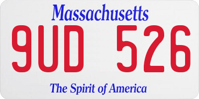 MA license plate 9UD526