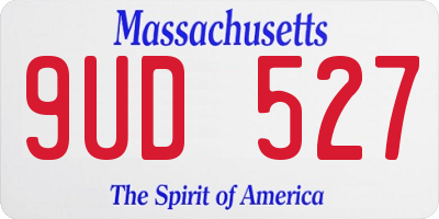 MA license plate 9UD527
