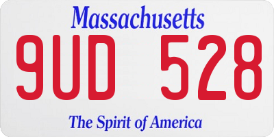 MA license plate 9UD528